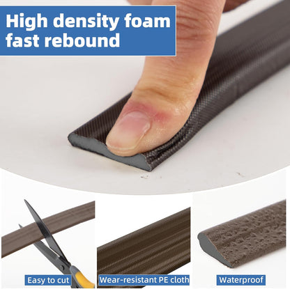 118”Wedge Weather Stripping Door Seal Strip for Door Frame,Self-Adhesive Window Insulation for Winter,Dark Foam Gap Filler for Light Noise Blocker,Front Exterior Door Side Draft Stopper,White