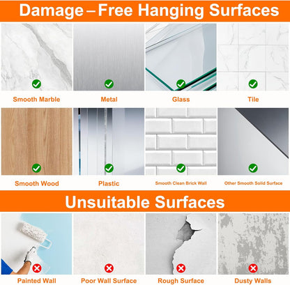 Adhesive Wall Hooks for Hanging Heavy Duty 50 lbs Large Hooks for Walls No Damage, Towel Sticky Clear Hook, Waterproof, Home, Bathroom, Kitchen, Office, and Outdoor 10 Pack