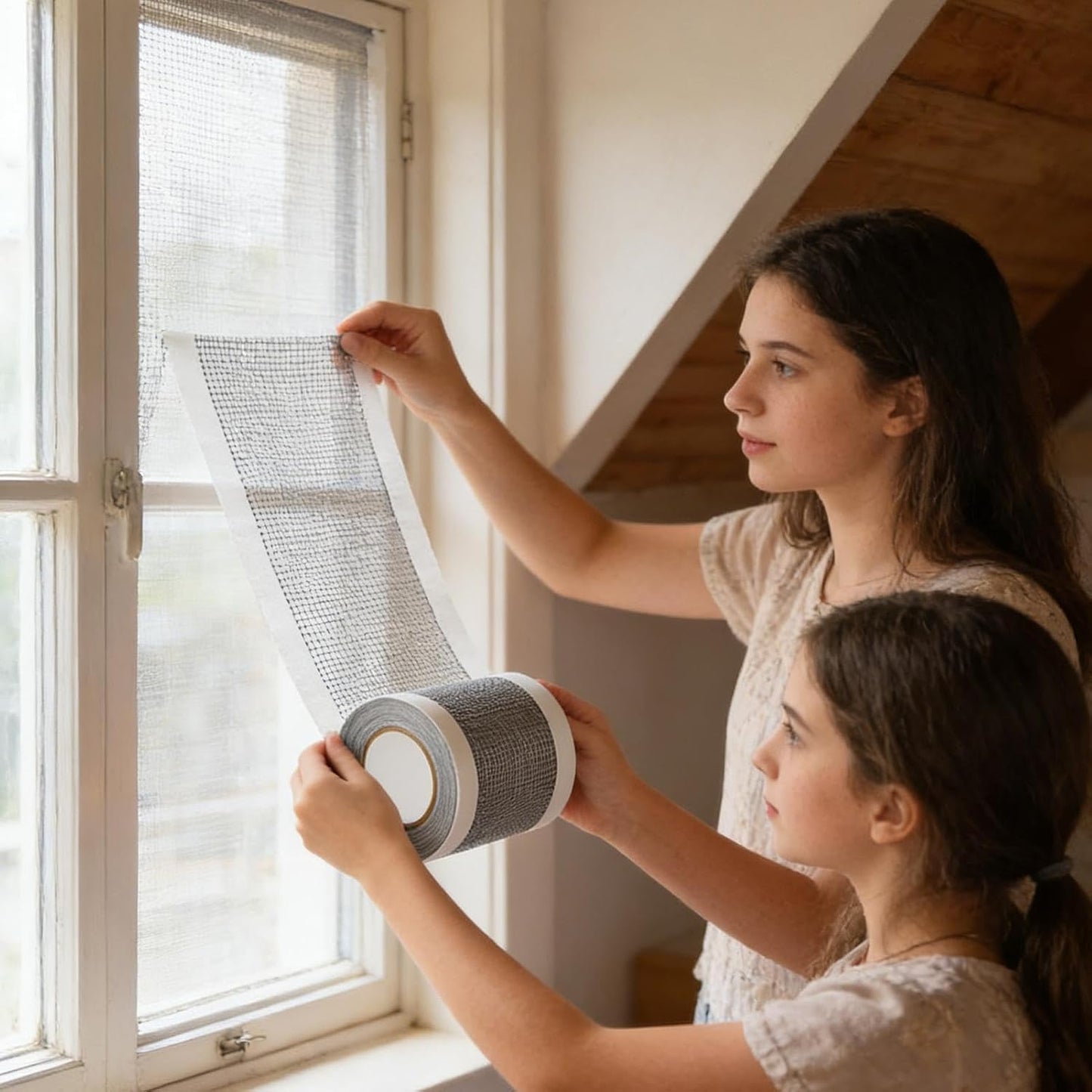 Window Screen Repair Tape, Strong Adhesive Screen Patch, Fiberglass Screens Tape Mesh Repair for Covering Window or Doors Pet Mesh Cage Tears Holes Ideal for Home, Apartment, Dorm
