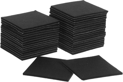 uxcell Furniture Pads, 36Pcs 1.5" - Square Self Adhesive Felt Furniture Pads, Floor Protectors for Furniture Feet Chairs Legs Hardwood Floors (Black)
