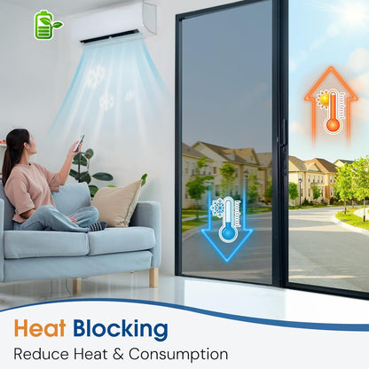 Homein Frosted Glass Window Privacy Film with Tools UV Blocking Privacy Film for Glass Windows, Static Cling No Glue Removable Reusable Anti Glare for Home Day and Night, Pure 17.5" x 78.7"