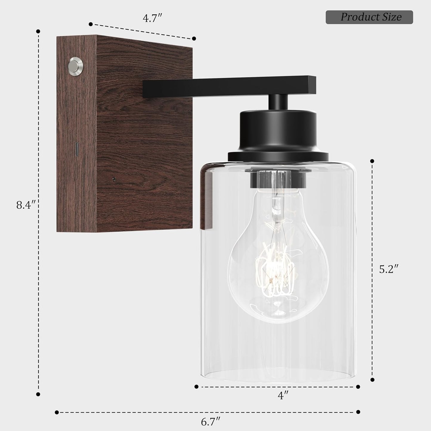 Battery Operated Wall Sconce Set of 2, Black Rechargeable Wall Lights with Timer Function, Easy Install Dimmable Wireless Wall Lamps Sconces Wall Decor for Living Room Bedroom Hallway, Emergency 3000K
