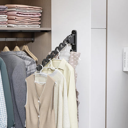 Wall Mounted Clothes Hanger Drying Folding Racks | Full 180° horizontal & vertical pivot