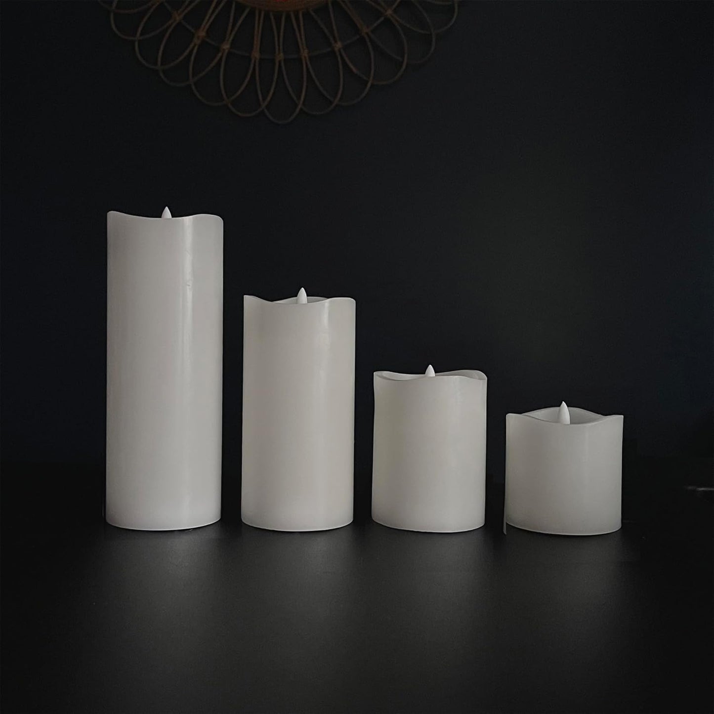 Stonebriar 6 Count White Real Wax 3x3 Flameless LED Pillar Candles with Remote and Timer