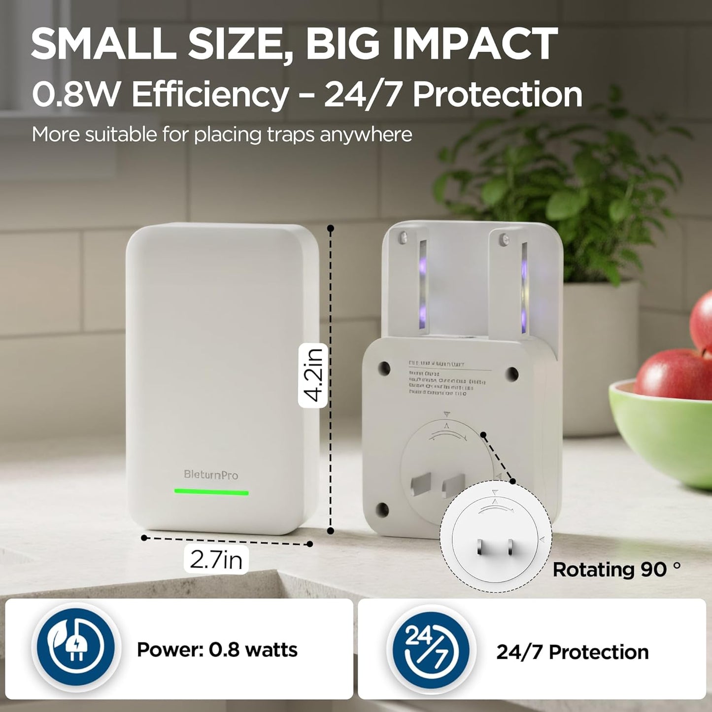 Flying Insect Traps+5 Refill Cartridges, 2026 2nd Gen, UV/Blue/Yellow Light Plug in Fly Trap & Indoor Bug Catcher for Gnats, No-Mess Bug Zapper, House & Fruit Flies, 7 * 24hrs Pest Control