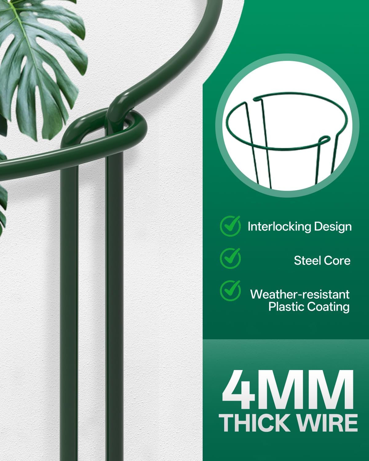 8 Pack 24 In Plant Support Stakes, Peony Cages And Supports with 15 Lables | Rust-proof Metal Plant Stakes, Adjustable Plant Supports For Outdoor Plants, Peony Cage, Flower Stakes for Plants，Hydrangea