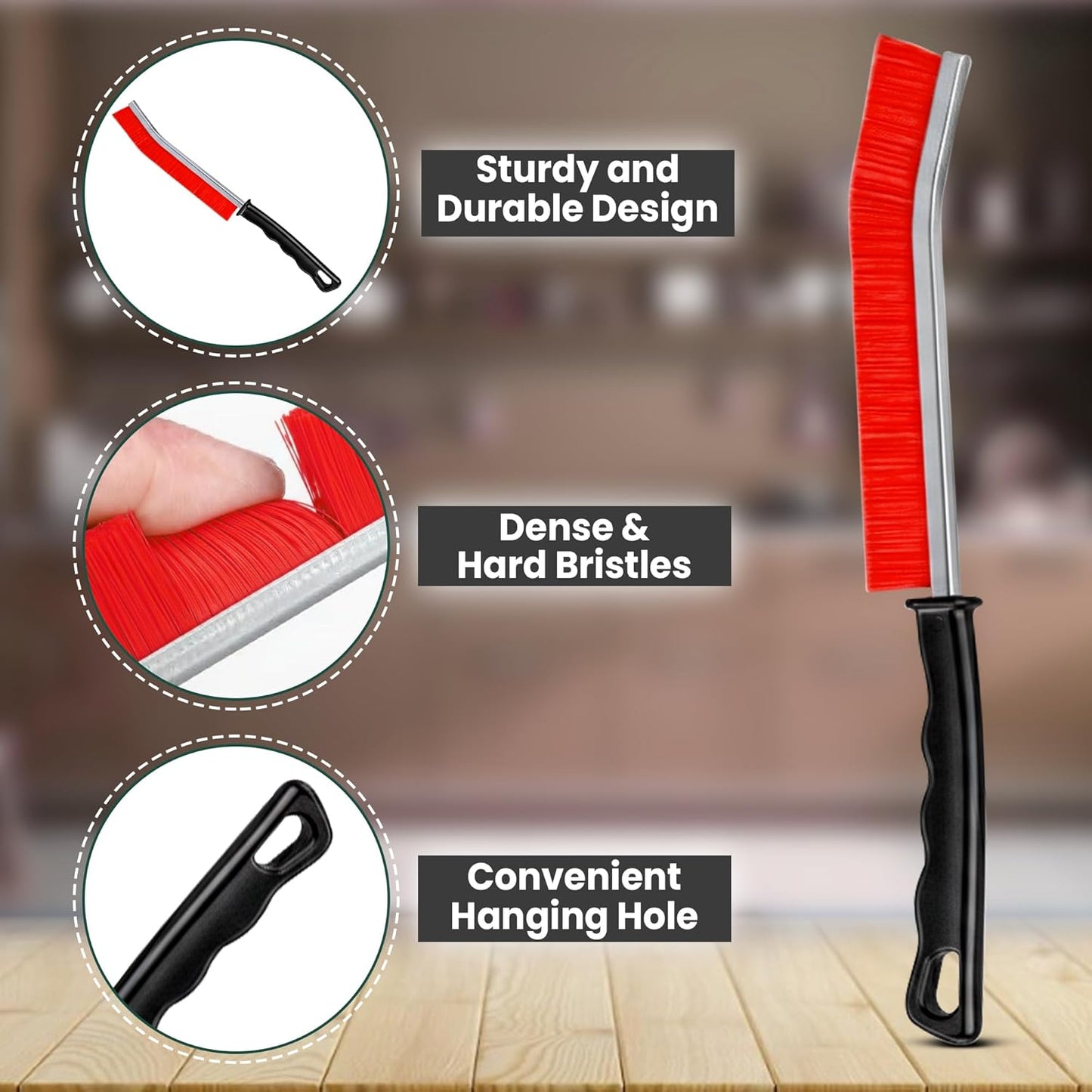 Crevice Cleaning Brush Set – 6Pcs Hard Bristle Cleaning Tools for Grout, Tile Floors, Gaps & Narrow Spaces – Small Grout Scrub Brush for Cleaning Bathroom, Shower, Window Tracks, Kitchen