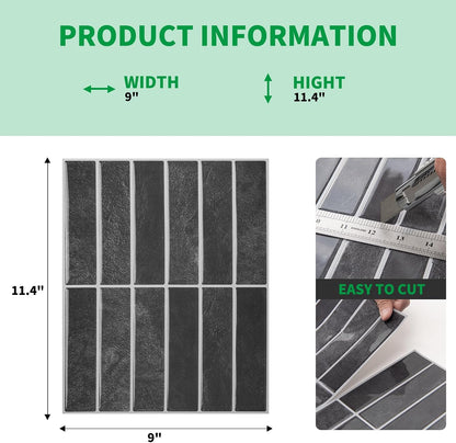 LONGKING Marble Peel and Stick Backsplash for Kitchen, 3D Adhesive Tile Backsplash for Kitchen, Bathroom, Wall Tile, 10 Sheets, 12" x 12"