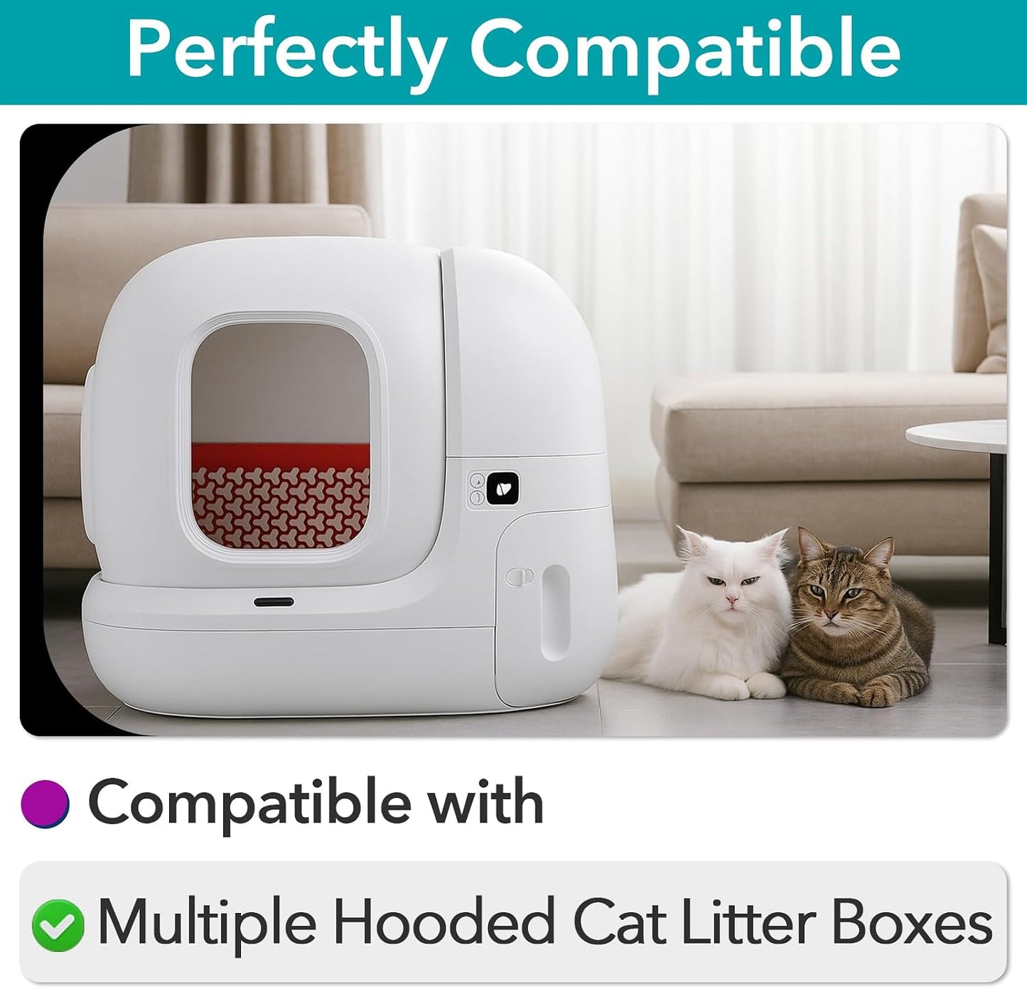 50 Pcs Activated Carbon Odor Eliminator for Hooded Cat Litter Box | Odor Remover Refills, Coconut Shell Charcoal Bags, Pet Odor Control