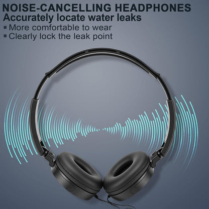 Water Leak Detector,Underground Water Leak Detector With Headphones,Water Leak Detector Tool with 5 Detection Lights,High Sensitive Sound Intensifier Water Leak Detection Device (With Large Earphones)