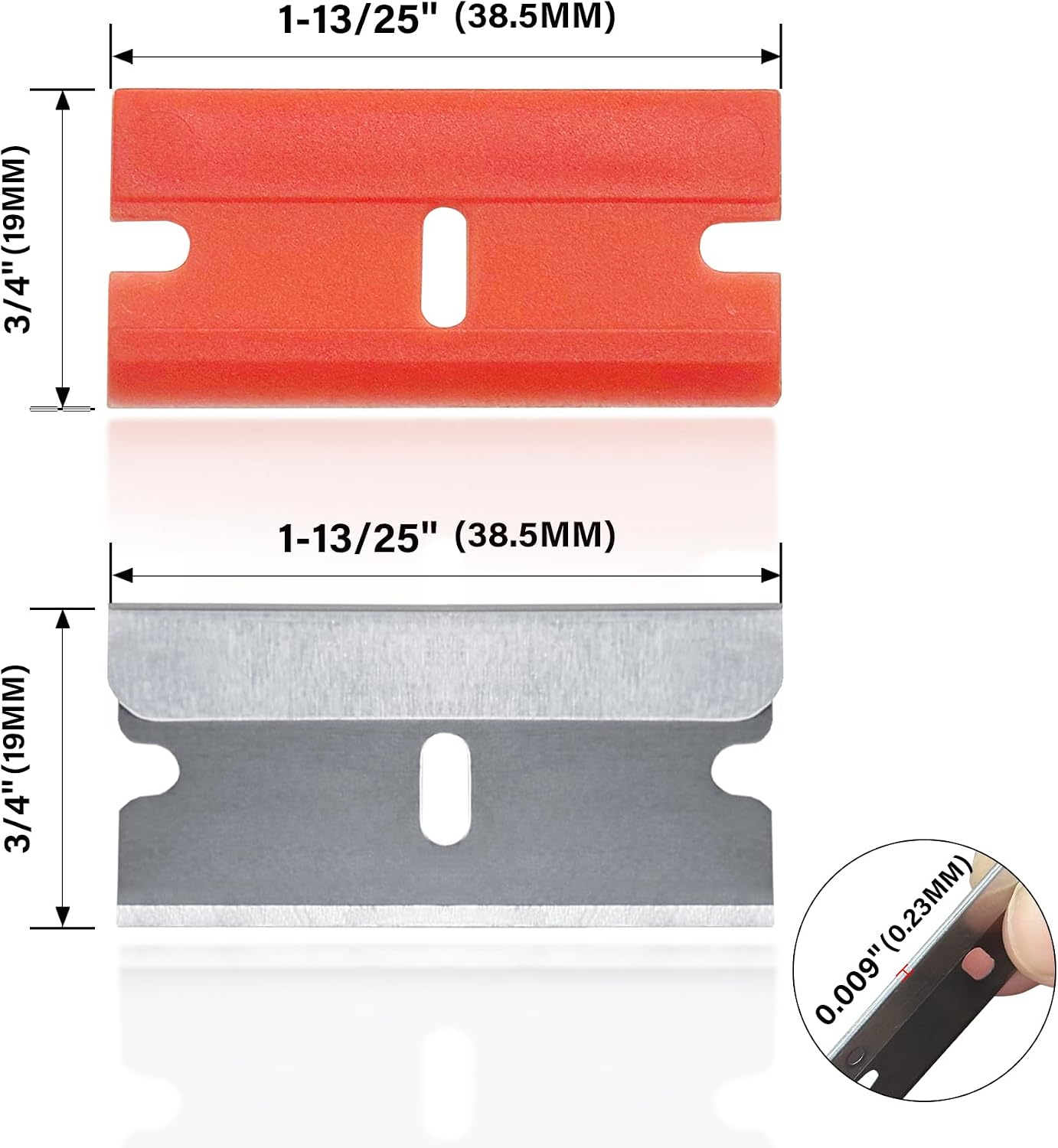 HAUTMEC Razor Blade Scraper Tool, 4" Wider Scraper Tool with 20 Extra Carbon Steel Blades, Razor Scraper for glass scraper, Adhesive, Label, Sticker from Window, Glass, Tile, Floor, Stove 25033