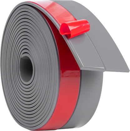 ToLanbbt Weather Stripping Silicone Door Seal Strip 2 in x 20 ft Door Draft Stopper Self Adhesive Door Draft Tape, Side & Bottom Gaps Insulation Strip for Glass Shower Door Sliding Door Window, Black