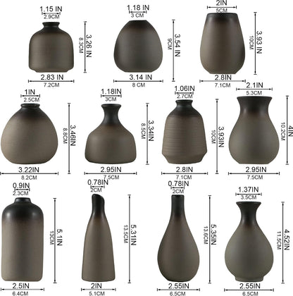 Tanvecle Small White Vases, Ceramic Bud Vase Set of 5, Mini Pottery Vases for Pampas Grass, Flowers, Decorative Vases for Home Modern Decor, Rustic Decor, Veses for Living Room Dining Table Shelves