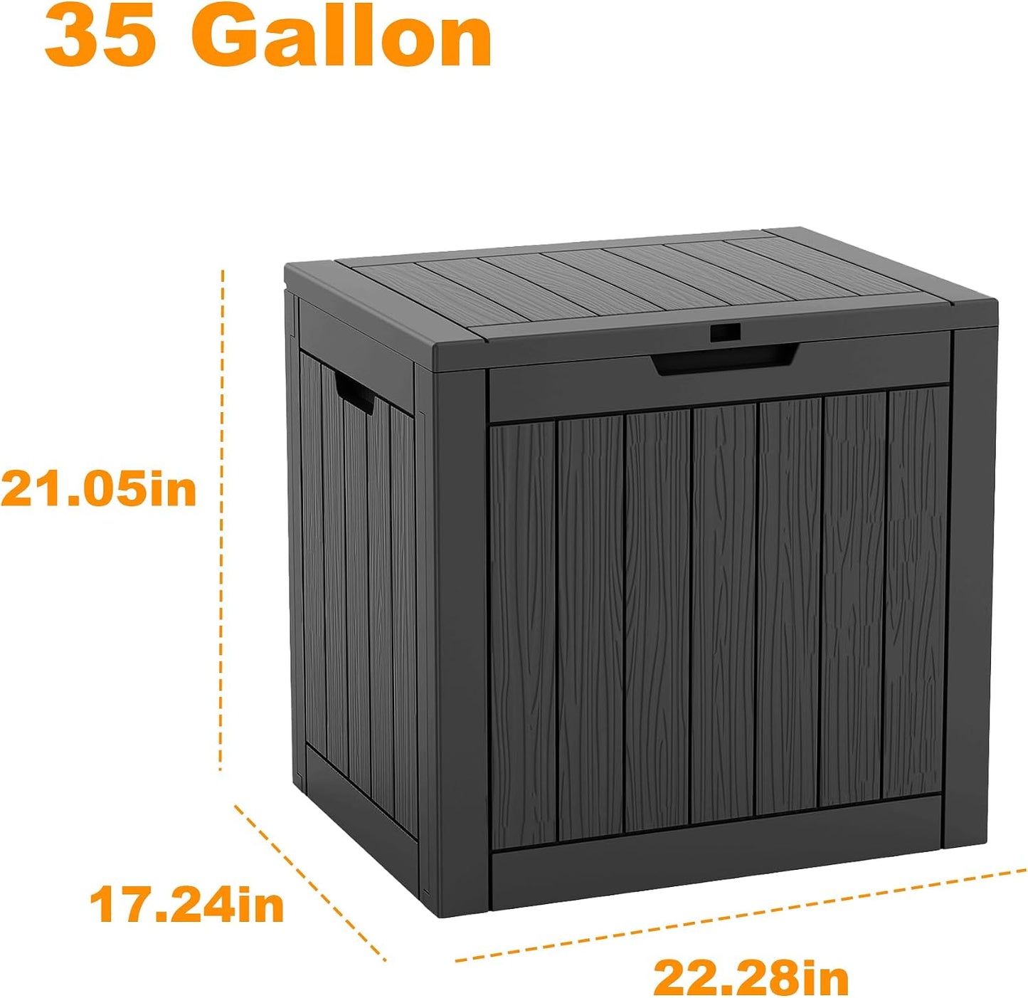ROJIK 120 Gallon Waterproof Outdoor Deck Storage Box, Lockable Resin Patio Storage Bin with Lid for Garden Tools, Patio Cushions & Outdoor Accessories(Black)