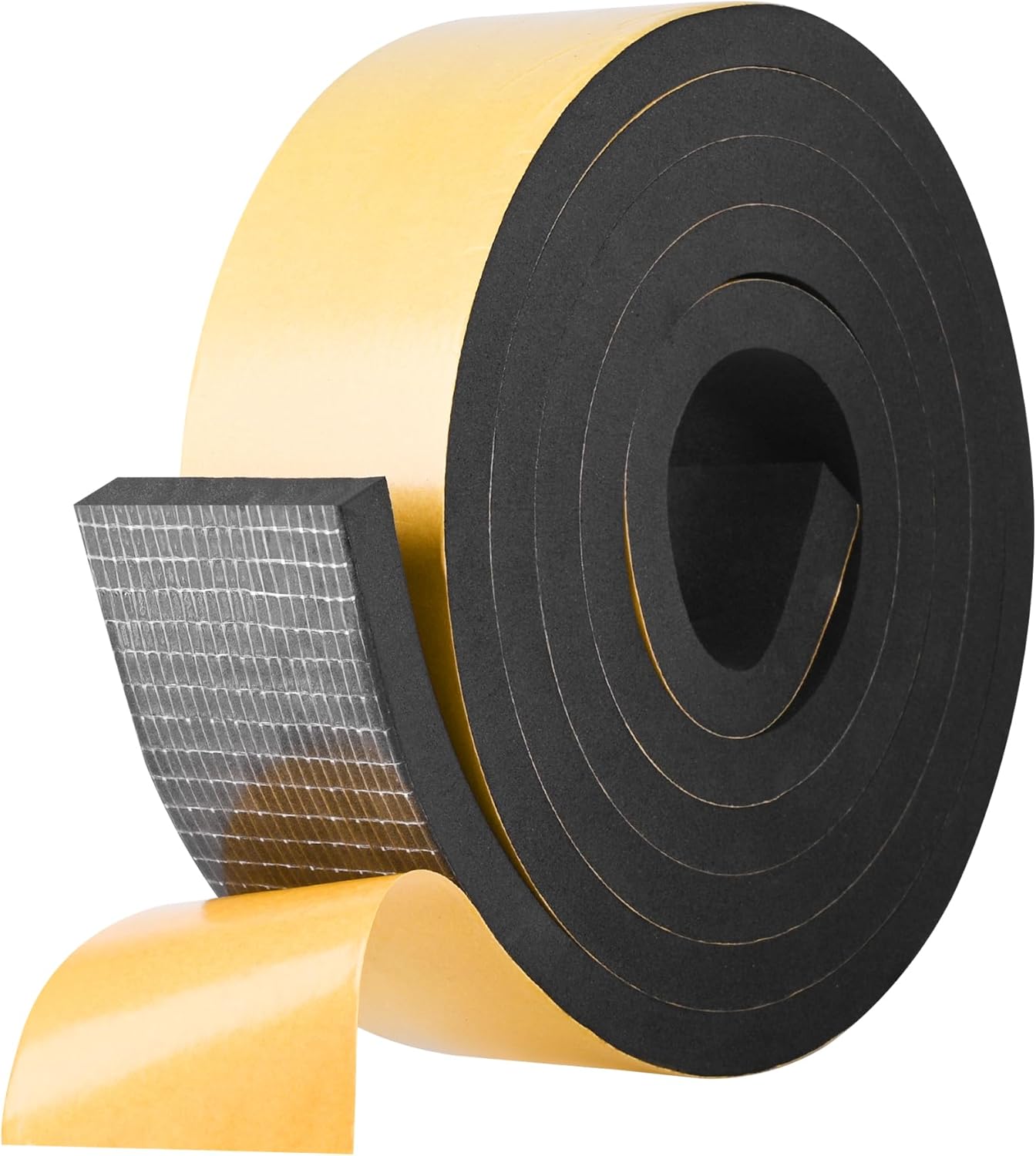 Kikerike Self Adhesive Foam Tape Weatherstrip 1/2In x 1/4In x 16.5Ft High Density Foam Insulation Strips Seal Weather Stripping with Strong Adhesive for Door and Window Sound Isolation Soundproofing