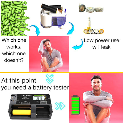 Battery Tester for AA AAA C D 9V & Case Household Batteries Battery Checker