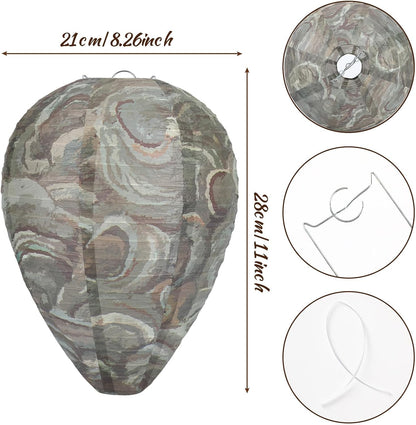 DECYOOL 6 Pack Paper Fake Wasp Nests Decoys for Yellow Jackets and Wasps | ﻿ Oversized Paper Build, Eaves/Garbage/Pool Areas, Territorial Hive Mimicry, Hanging Design,Easy Mount