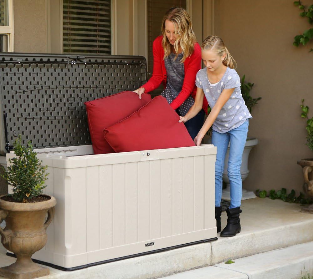 LIFETIME 60012 Extra Large Deck Box, 130 Gallon, Desert Sand/Brown