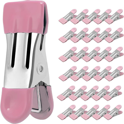 Clothes Pins Heavy Duty, 30 Pack, 2.17 Inch Metal Chip Clips, Clothespins for Photo Drying Clothesline Laundry Sock, Bag Clips for Food Kitchen Stainless Steel with Rubber, 6 Colors