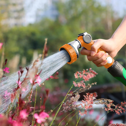 RESTMO Heavy Duty Hose Nozzle, Metal Garden Water Hose Sprayer with 7 Watering Patterns, Thumb Control, On Off Valve, High Pressure Nozzle Sprayer for Watering Plants, Car and Pet Washing, Bronze