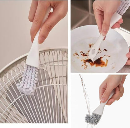 Hood and Grill Kitchen Cleaning Brush, Multi-Row Steel Wire Bristles, Built-in Scraper, Degreaser Tool for Oven Racks, BBQ Grates, and Kitchen Filters, Ergonomic White Handle