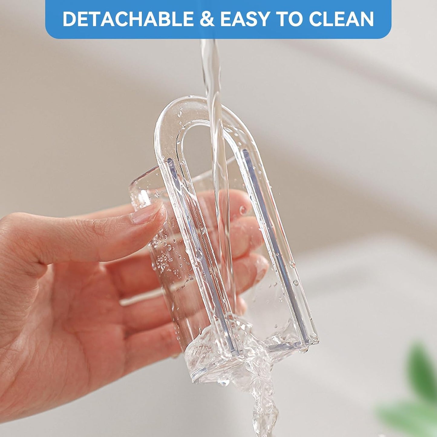 MOPMS Electric Toothbrush Holders, Wall Mounted Tooth Brushing Holder for Bathroom, Self Adhesive Electric Toothbrush Organizer Space Saver (2Pcs Clear)