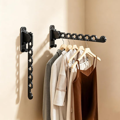 Wall Mounted Clothes Drying Rack, Laundry Clothes Hanger Rack Wall Mounted, Foldable Clothes Rack for Laundry Room, Space Saving Closet Storage Organizer Clothes Hanger Indoor, 1pcs(White)