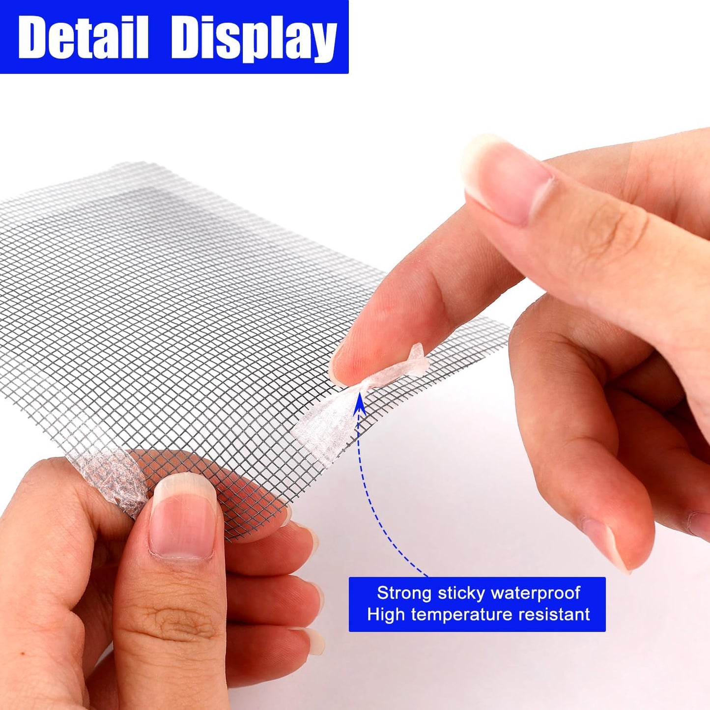 20PCS Window Screen Repair Patches Kit, Self Adhesive Screen Door Mesh Repair Fiberglass Window Repair Kit for Repairing Screen Windows Doors Tents Nets, (Gray, 5 Styles)