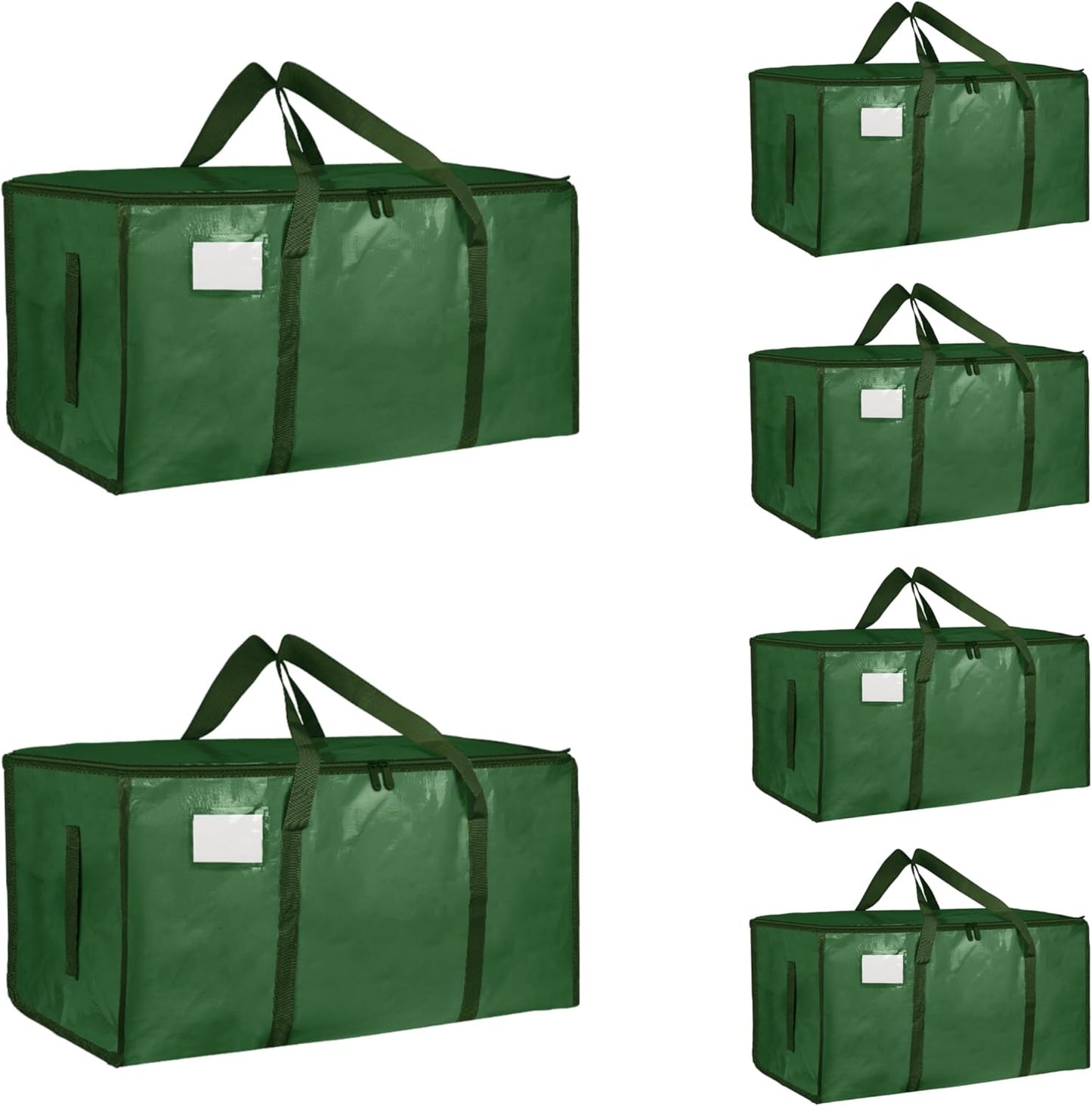 8 Pack-Extra Large Heavy Duty Moving Bags - Waterproof Storage Totes with Handles & Zippers, Foldable for College Dorm, Storage (Clear)