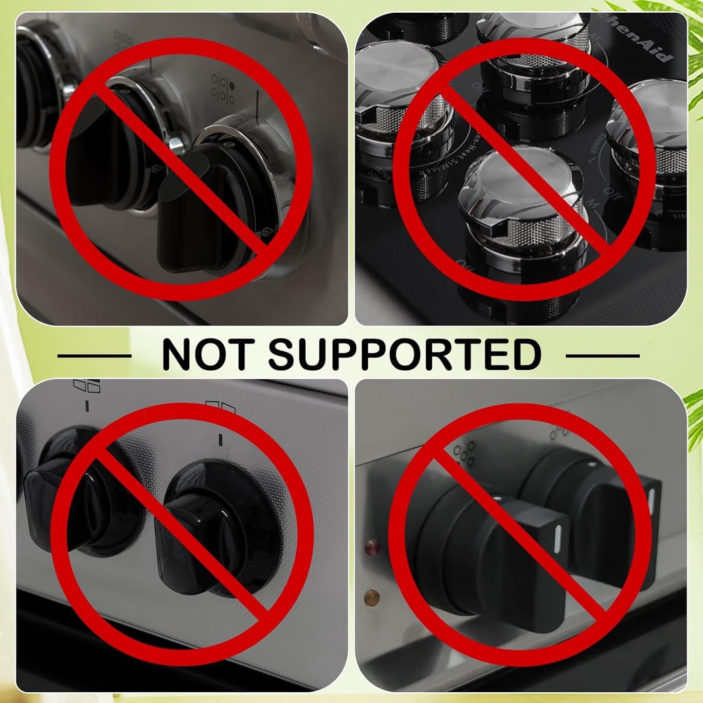 Stove Knob Covers for Child Safety, Black Gas Range Protectors for Baby Proofing Heat Resistant Oven Guard Locks Fits Button Under 2.4" Diameter Secure Under-Knob Anchor Fit Plastic Heat Resistant 5Pc
