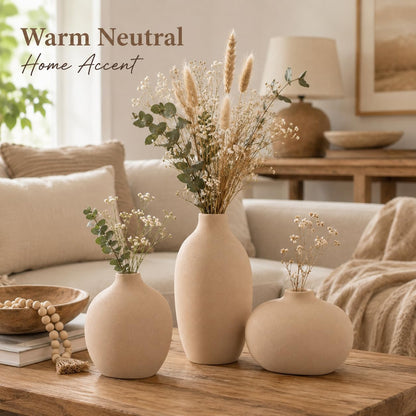 Small Ceramic Vase Set of 3,Bulk Mini Bud Vases for Flowers and Pampas Grass,Cute Boho Ellipse Home Decor for Coffee Table Centerpieces,Living Room,Office,Bookshelf,Entryway Decor (Green Floral)