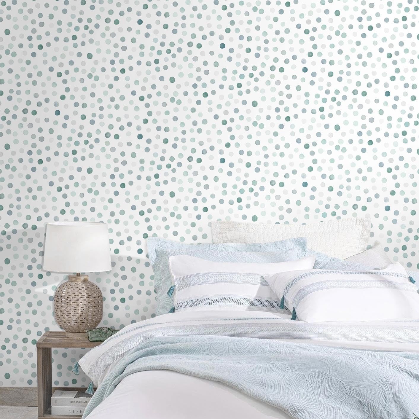 Dimoon 17.3" X 78.7" Peel and Stick Wallpaper Floral Contact Paper Boho Beige White Renter Friendly Natural Wall Paper Waterproof Removable Self Adhesive Wallpaper for Bedroom Livingroom Vinyl Roll