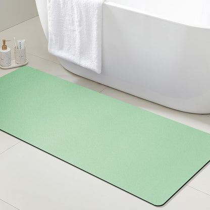 ACCUMTEK Non Slip Bath Mat, Thin Bathroom Rugs Fit Under Door, Quick Dry Bath Mats, Machine Washable Bath Rugs for Bathroom, Bathtub & Kitchen, Grey/Bordered/24 x17
