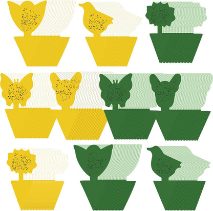 200 Sheets Fruit Fly Sticky Traps for Fruit Fly Gnat Trap for House Indoors Sticky Traps Catcher for Gnats Fungus Gnats Mosquito Catcher for Kitchen Outdoor Plants(Yellow)