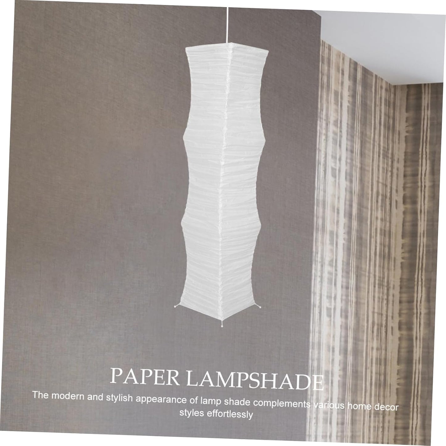Foldable Japanese Paper Floor Lamp Shade Replacement with Soft Light for Living Room Bedroom Office - Easy Installation Modern Design 49.2X9.8X9.8In