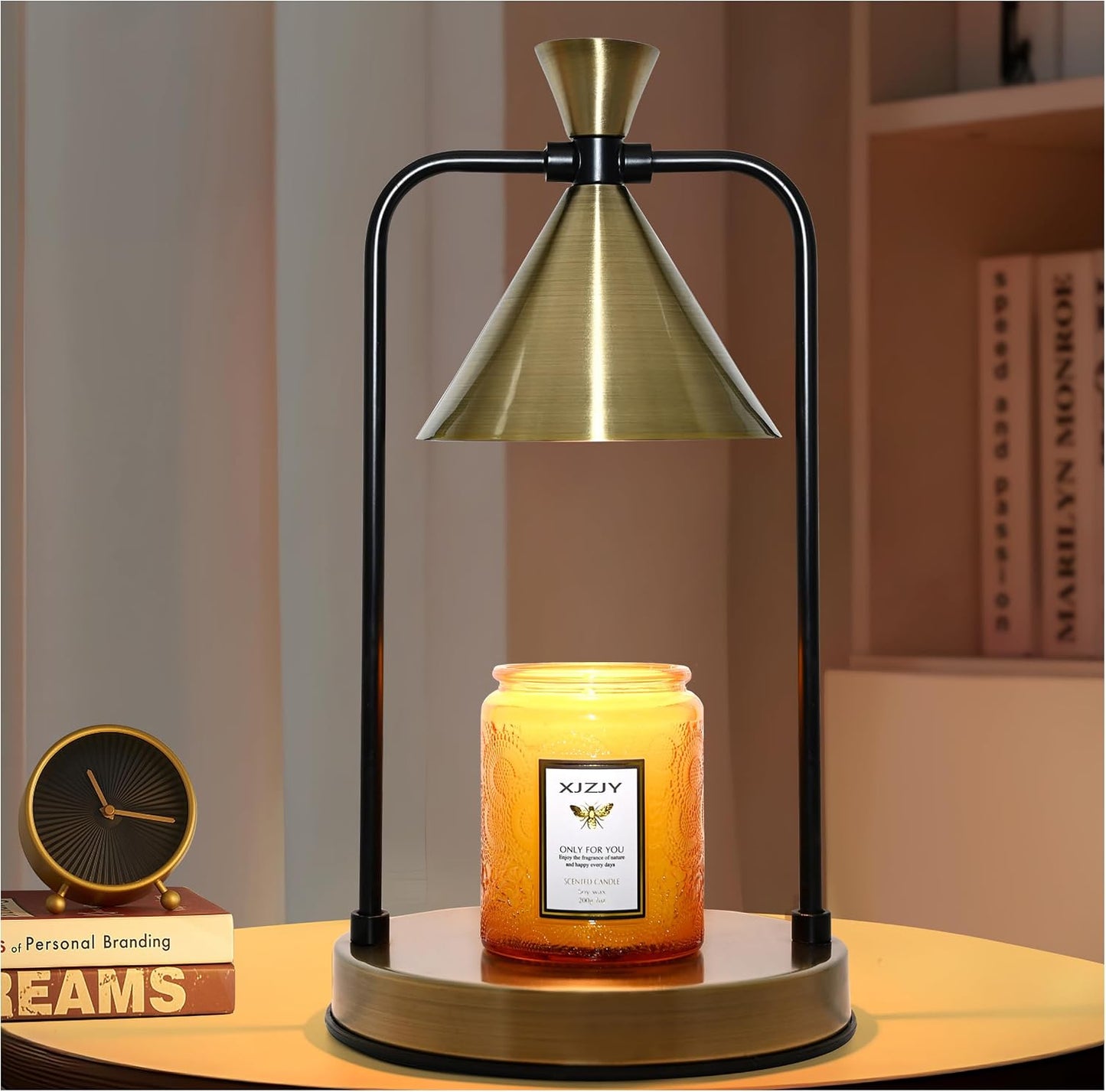 XJZJY Candle Warmer Lamp with Timer Dimmer,Unique Birthday Gifts for Women Mom,House Warming Gifts New Home Room Decor,Wax melt Warmer for Scented Wax Jar Candles,Black-Large