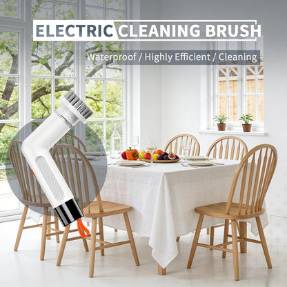 6-in-1 Electric Spin Scrubber with 5 Brush Heads – Cordless, Rechargeable, Dual-Speed & Waterproof, Electric Scrubber for Cleaning Bathroom Tile Floor Window Kitchen Sink