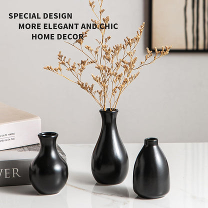 White Ceramic Bud Vase Set of 5, Mini Vases for Flowers, Decorative Small Vases for Home Decor, Boho Wedding Centerpieces, Living Room, Dining Table & Shelf Decor