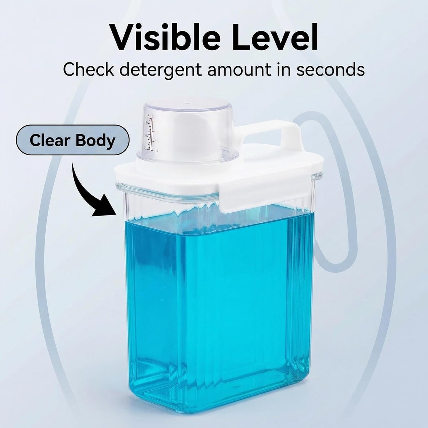 Provoue Laundry Detergent Dispenser-2 Pack, 37 oz Detergent Dispenser with 4 Removable Labels, Laundry Soap Dispenser for Laundry Room Organization and Storage, BPA Free & PET Plastic Clear