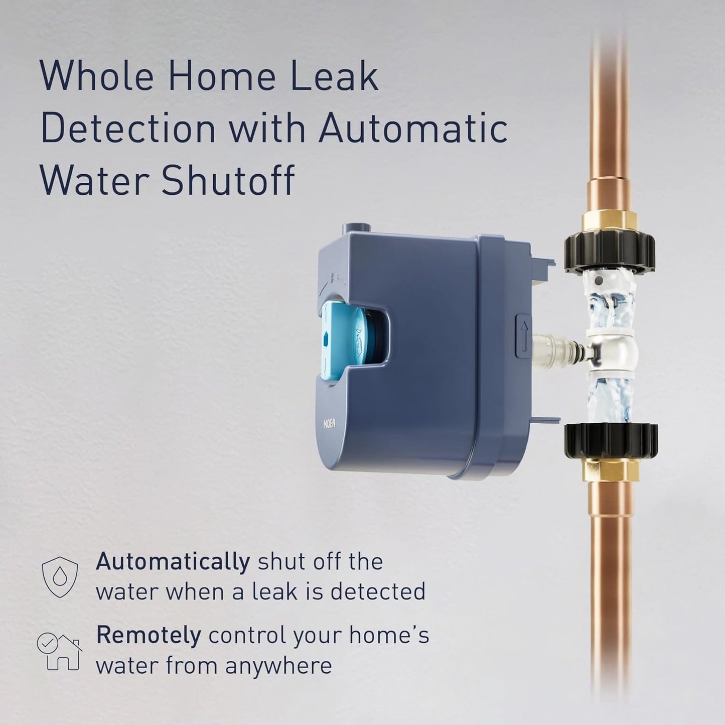 Moen Flo 1-inch Smart Water Shut Off Valve, Smart Home Water Monitor Leak Detector, Wifi Connected, App Enabled Flow Meter and Shutoff, 900-006