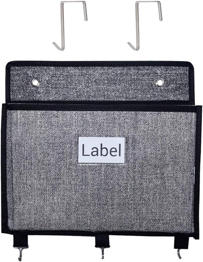 homyfort Over the Door File Organizer, Wall Hanging File Folders with 5 Large Pocket for Mails, Magazines, Back to School Supplies,Office Chart Storage, Paper Organization (Grey)