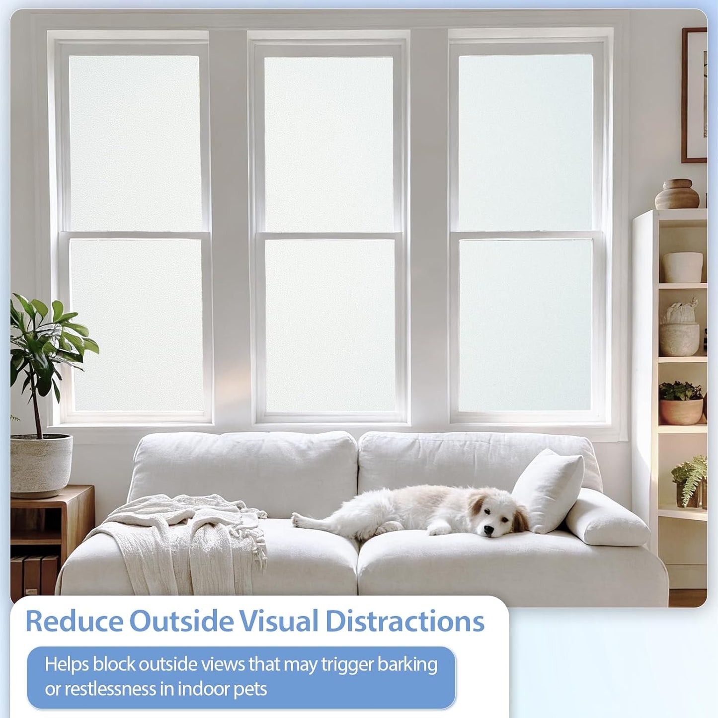 GTJ Frosted Window Privacy Film, Static Cling No Glue Removable Reusable, UV Blocking Glare & Heat Reduction, for Bathroom Glass Door Home Office, 17.5" x 78.7"in