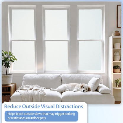 GTJ Frosted Window Privacy Film, Static Cling No Glue Removable Reusable, UV Blocking Glare & Heat Reduction, for Bathroom Glass Door Home Office, 17.5" x 78.7"in