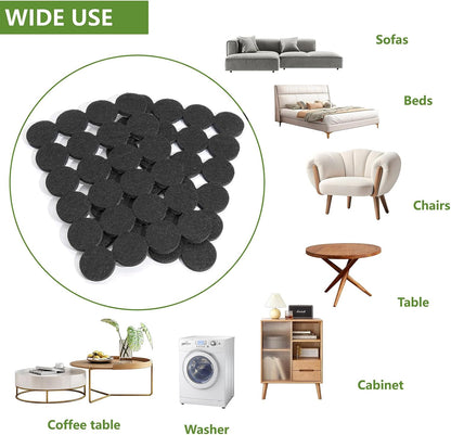 Felt Furniture Pads for Hardwood Floors 48 PCS, Furniture Pads, Floor Protectors for Hardwood Floors, Felt Pads for Furniture, Round, Dark Brown