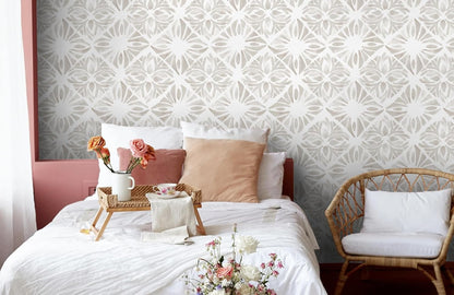Boho Wallpaper Neutral Peel and Stick Wallpaper 78.7"x17.3" Geometric Wall Paper Beige and White Contact Paper Textured Removable Vinyl Waterproof for Bedroom Farmhouse Kitchen Bathroom