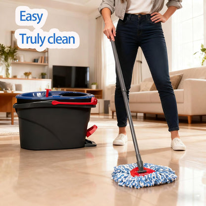 7-Pack Mop Replace Heads Compatible for O Ceda, Spin Mop Refill Head Replacement for RinseClean 2-Tank System - Fluffy Microfiber, Machine Washable and Easy to Replace
