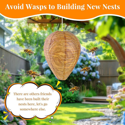 4 Pack Paper Wasp Trap, Fake Wasp Traps Outdoor Hanging | Fake Wasp Nest Stay Away from Wasps Hornets Yellow Jackets