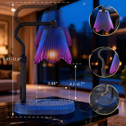 Candle Warmer Lamp with Timer & Dimmable 4-Level Brightness - Adjustable Height,for New Home Bedroom, Gifts for Women(Blue)