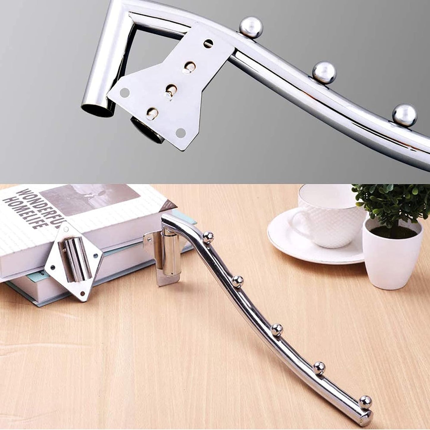 Folding Clothes Hanger Rack Wall Mount, Wall Mounted Clothes Rack Metal, 2 Pack Stainless Steel Garment Hooks Clothing Multiple Hook Space Saving for Closet Organizer, Bathroom, Laundry Room, Kitchen