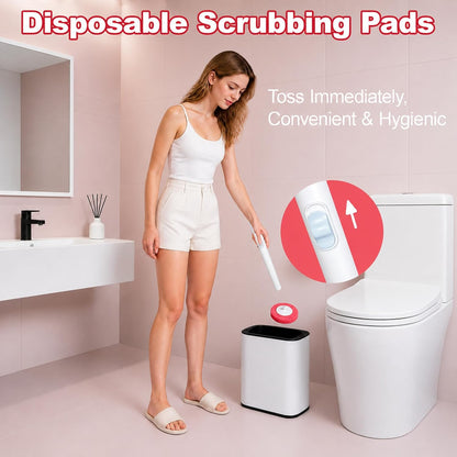 RV Toilet Brush, RV Accessories, Wall Mount Toilet Brush, 64 Toilet Refills | Hands Free Toilet Brush, One-Button Release, RV Toilet Brush and Holder Set, Compact Design, Camper Bathroom Accessories